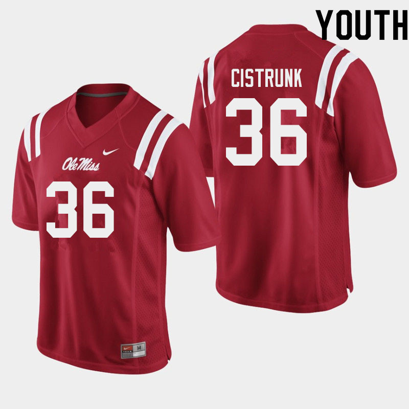 Ashanti Cistrunk Ole Miss Rebels NCAA Youth Red #36 Stitched Limited College Football Jersey TYG7158US